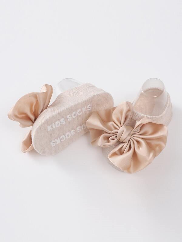 Baby Ankle Socks With Bow Khaki