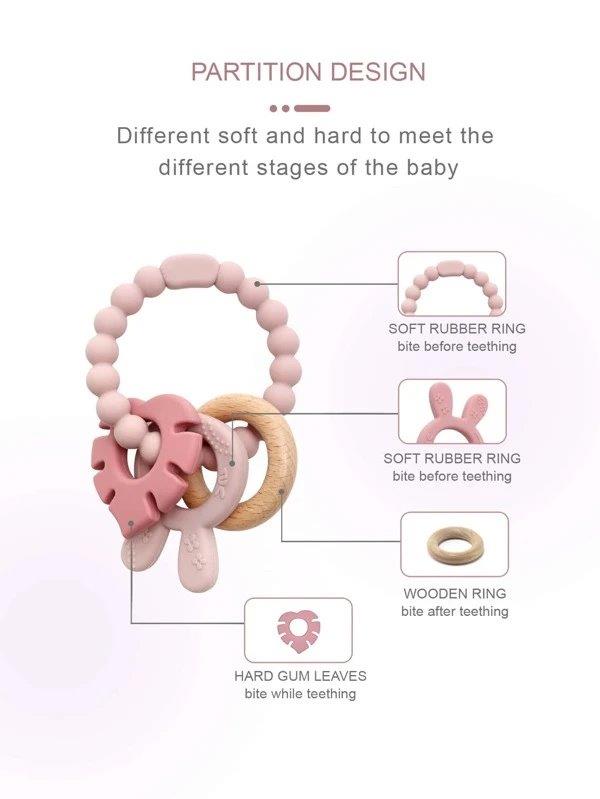 Baby Silicone Teether Pink