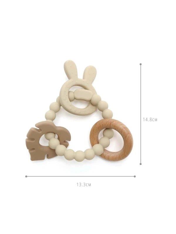 Baby Silicone Teether Brown Beige
