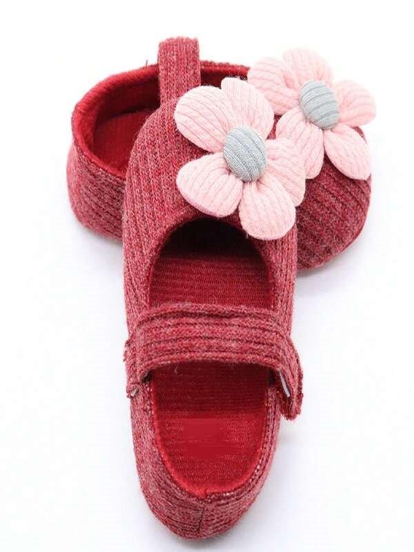 Baby Flower Mary Jane Burgundy