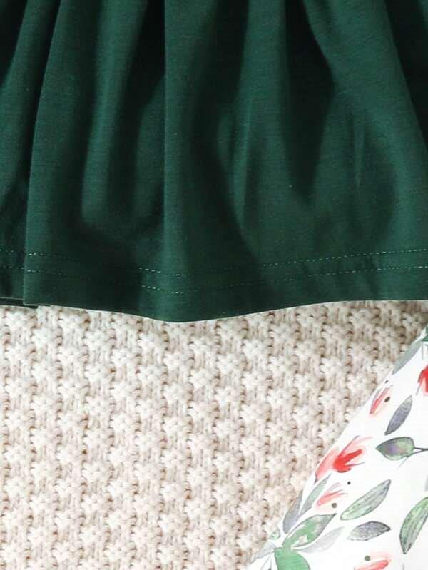 Toddler Girls Floral Print Legging Set Green