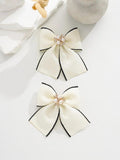 2 Piece Beige Pattern Hair Clips Set