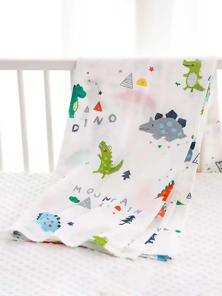 Baby Dino Muslin Blanket