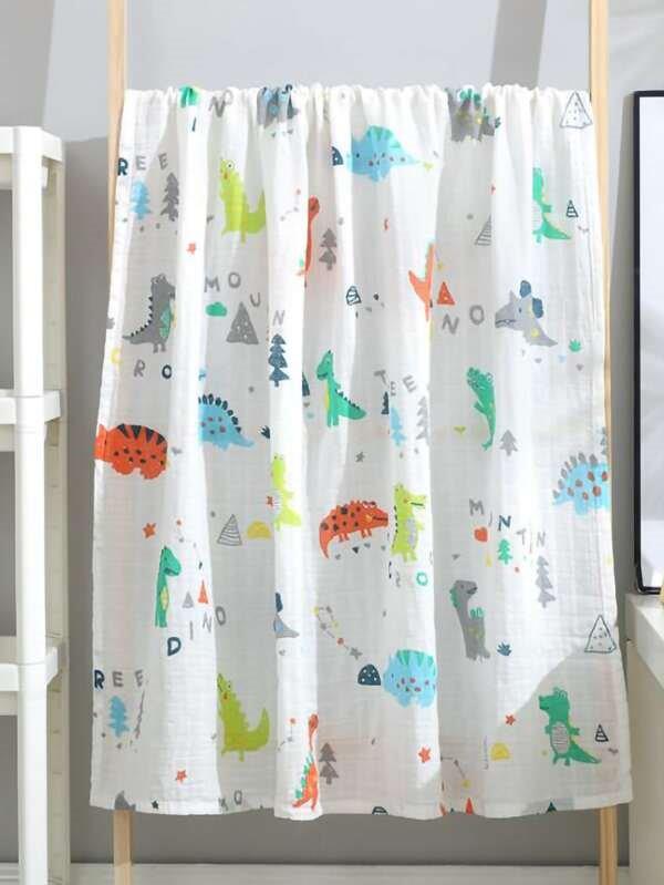 Baby Dino Muslin Blanket