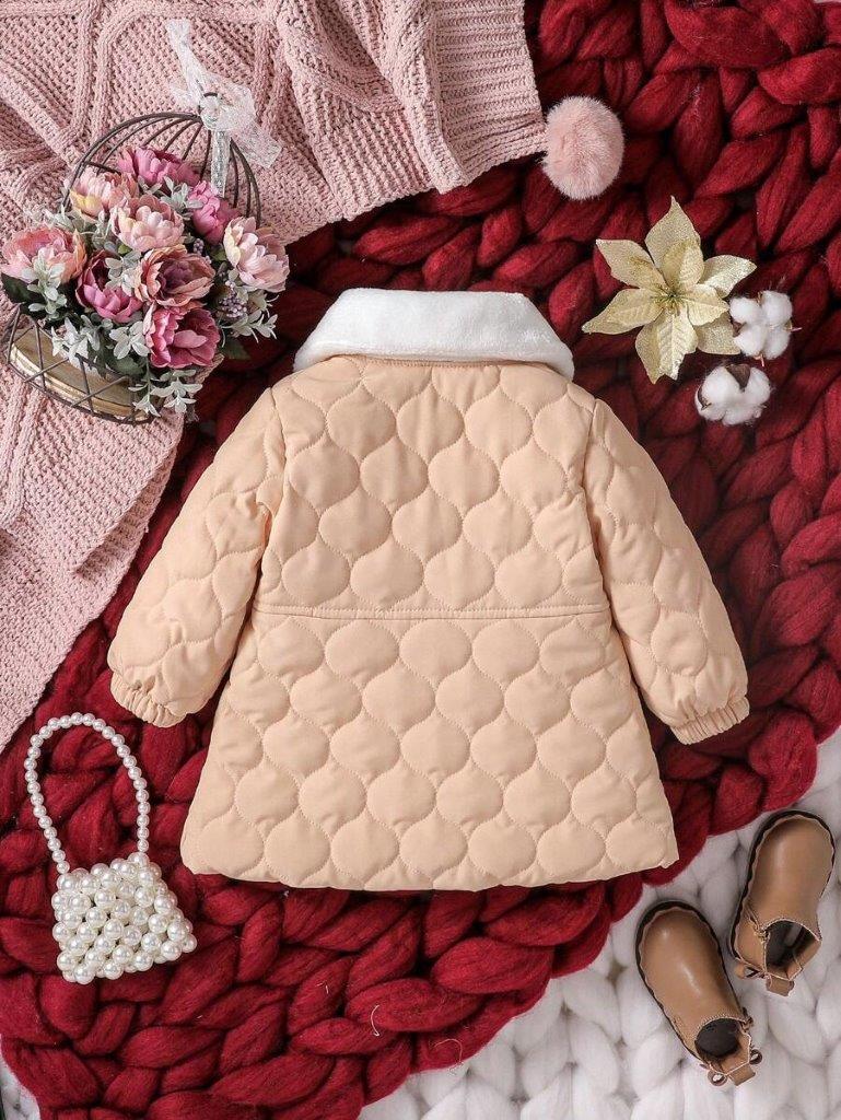 Baby Apricot Double Bow Pattern Coat