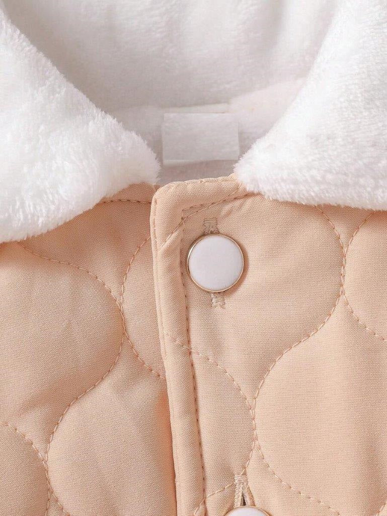 Baby Apricot Double Bow Pattern Coat