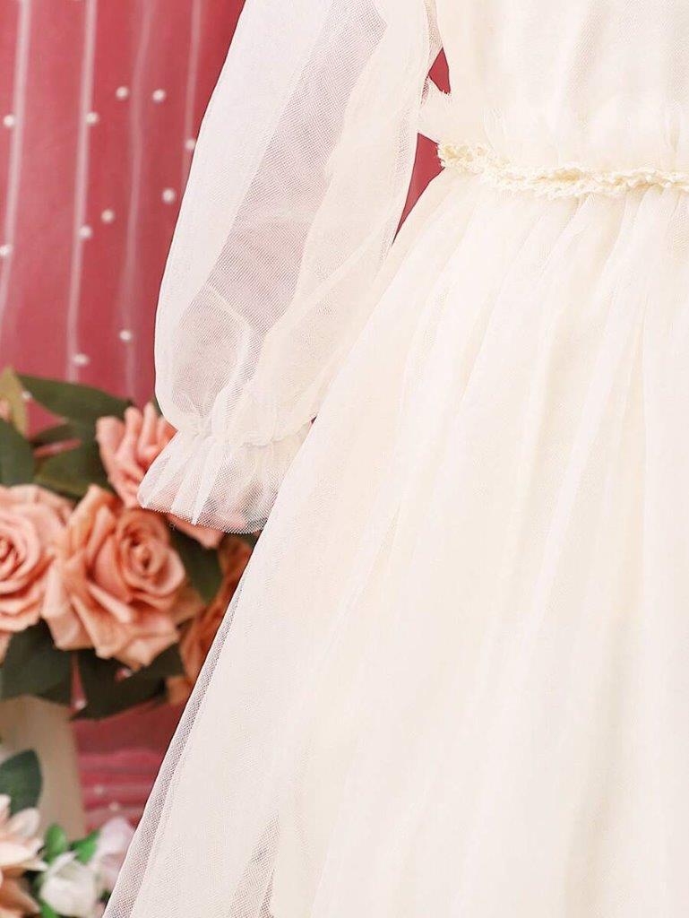 Baby Elegant Frilled Neck Dress With Hat