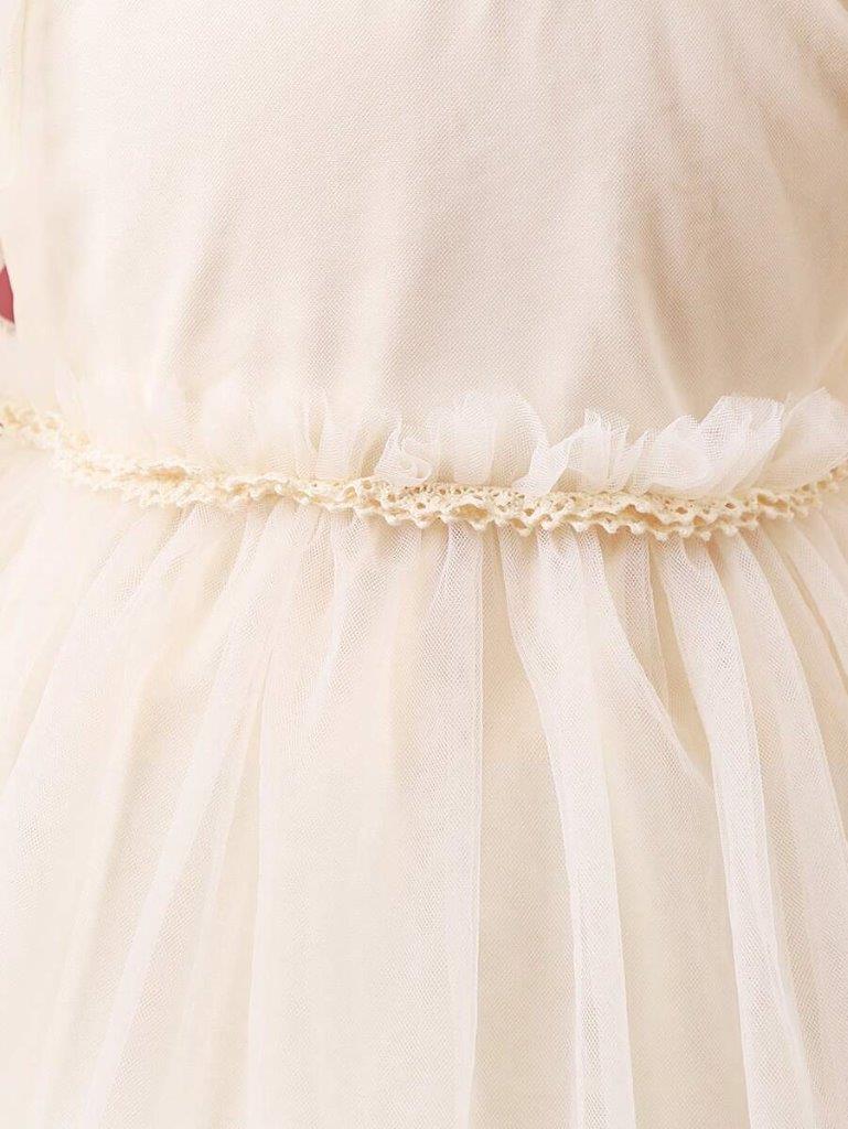 Baby Elegant Frilled Neck Dress With Hat