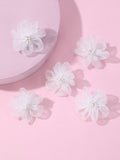 2 Piece White Mesh Hair Clips