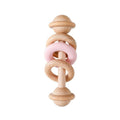 Baby Wooden/Silicone Teething Rattle Pink