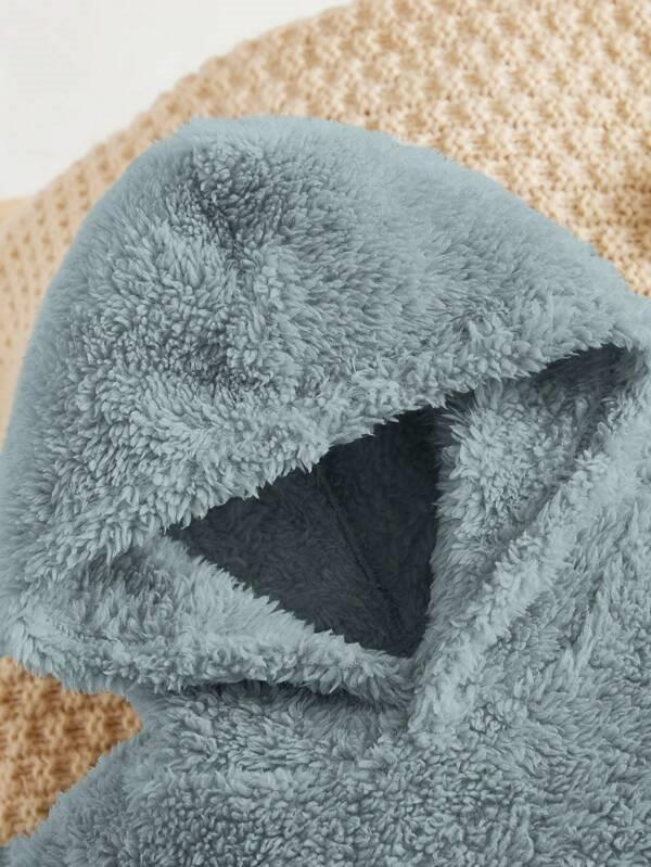 Baby Cartoon Fleece 2 Piece Set Dusty Blue