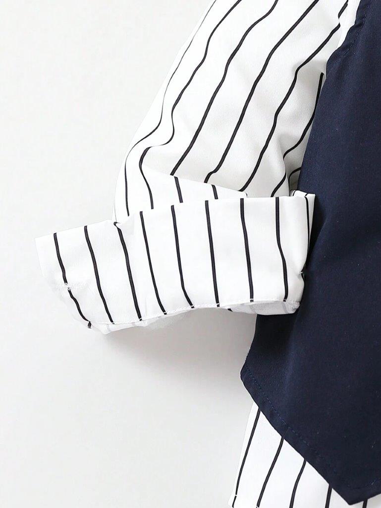 Toddler Boys 2 in 1 Stripe Shirt And Pants Set