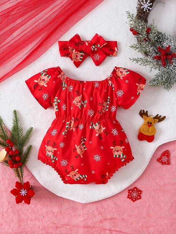 Baby Christmas Bodysuit Set