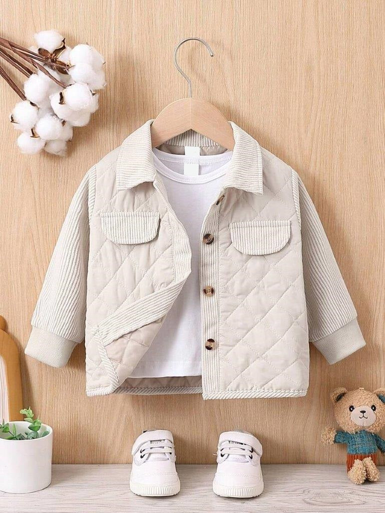 Baby Pattern Flap Pocket Coat