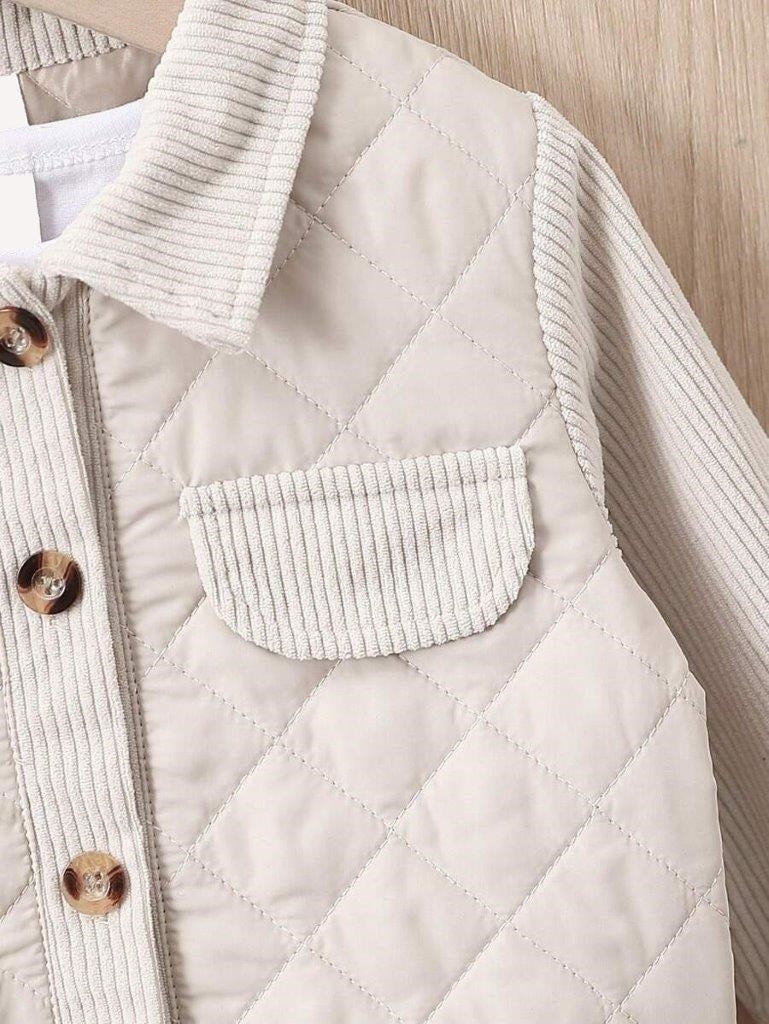 Baby Pattern Flap Pocket Coat