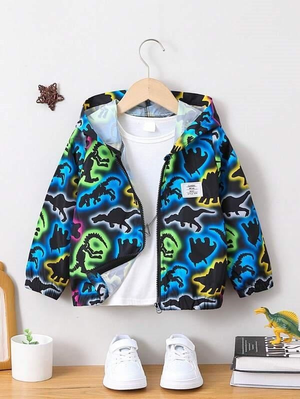 Toddler Boys Dino Hooded Jacket
