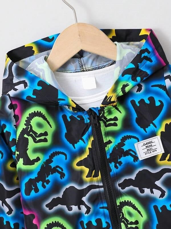 Toddler Boys Dino Hooded Jacket