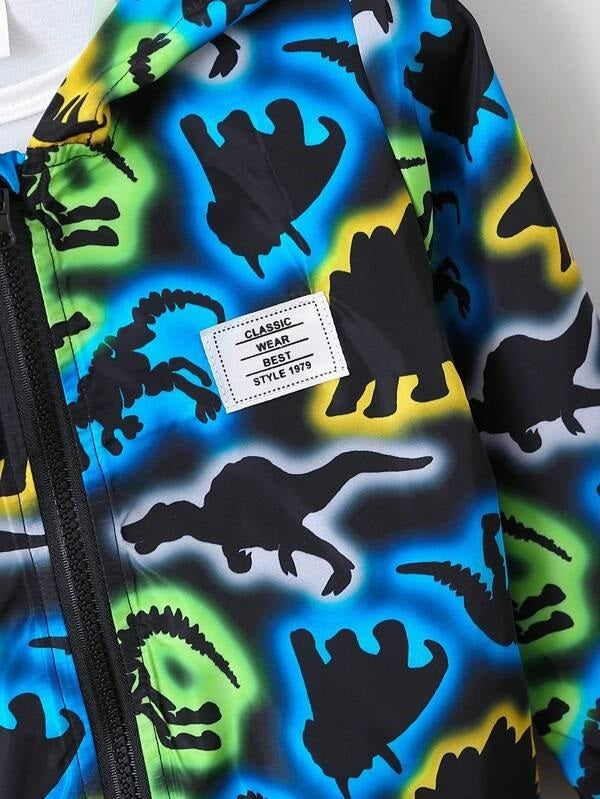 Toddler Boys Dino Hooded Jacket