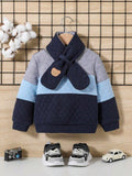 Baby Colour Block Pullover With Scarf