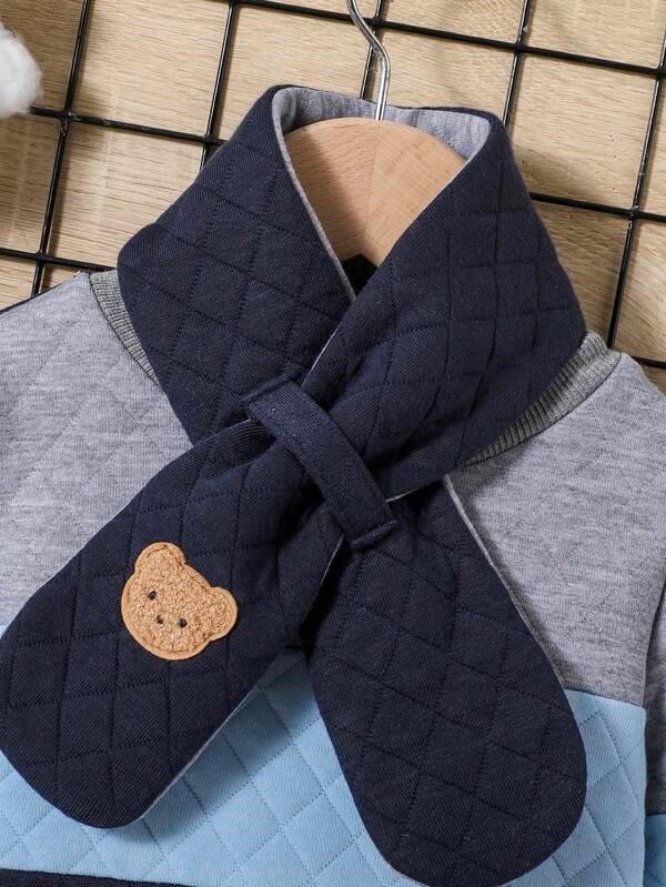 Baby Colour Block Pullover With Scarf