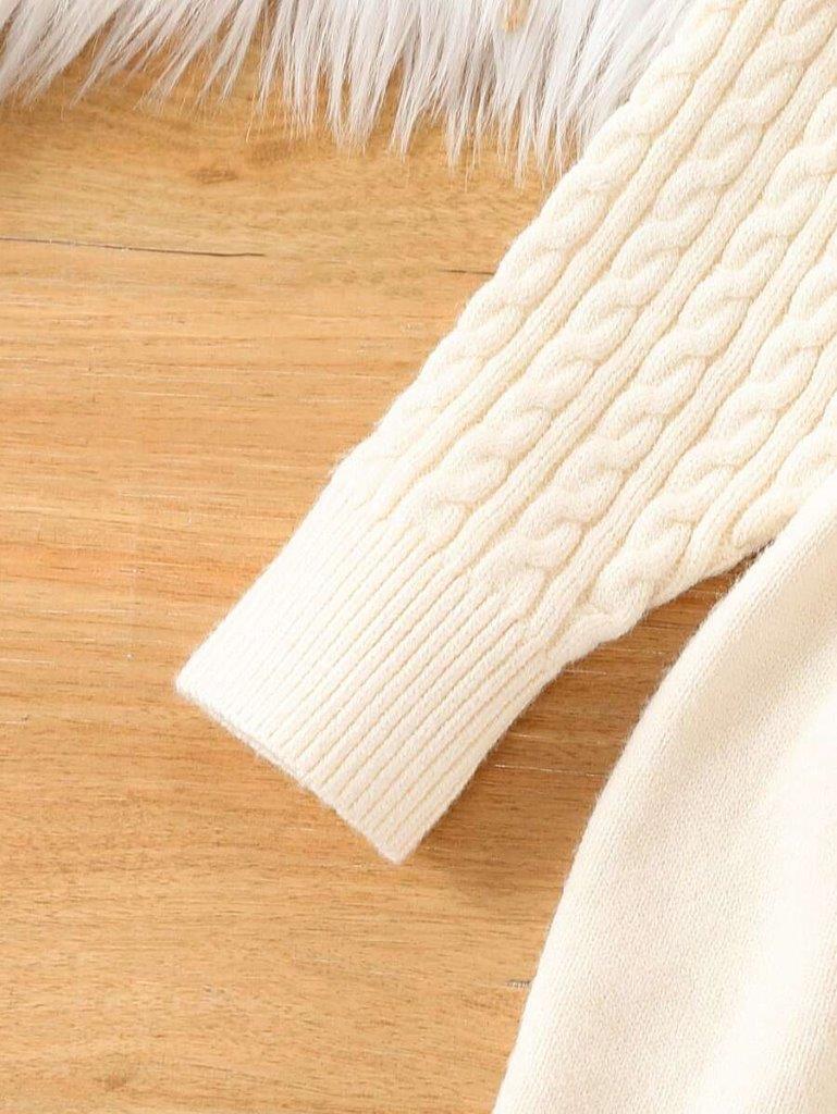 Baby Apricot Cable Knitted Dress
