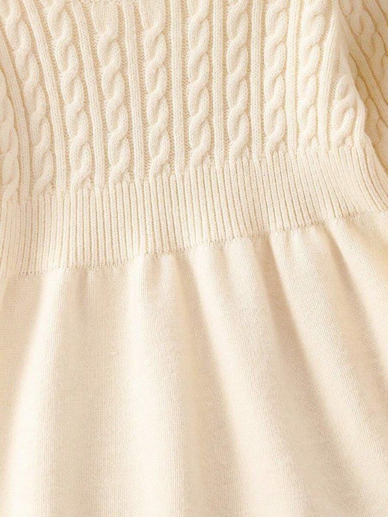 Baby Apricot Cable Knitted Dress