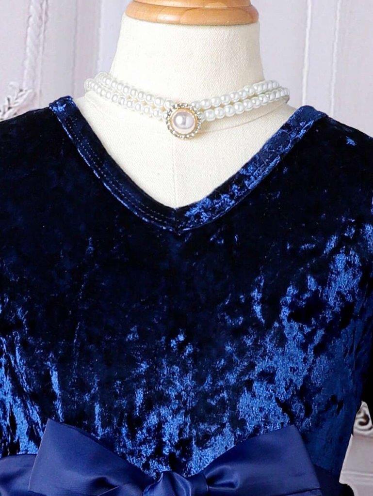 Toddler Girls Velvet Sequin Belted Dress