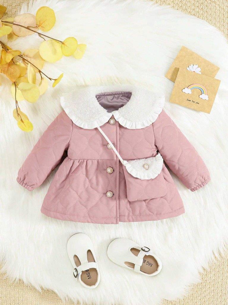 Baby Pink Waist Coat With Bag