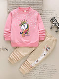 Toddler Girls Unicorn Pullover And Pants Set