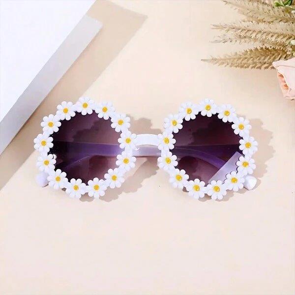 Kids Daisy Sunglasses White