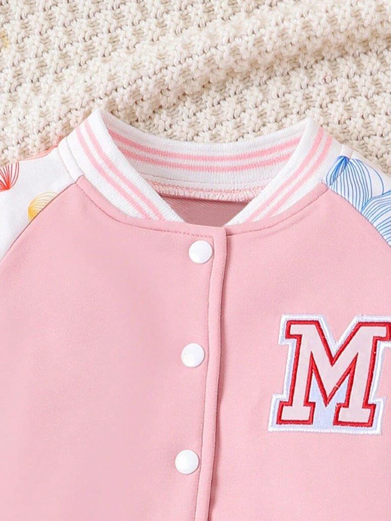 Baby Floral Sleeve Jacket And Pants Set