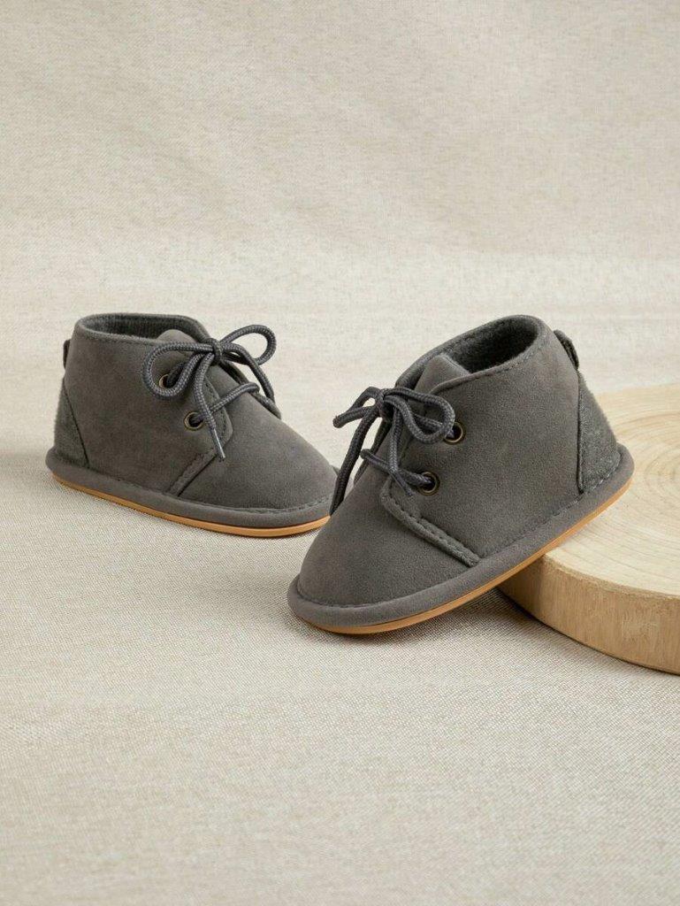 Baby Black Suede Lace Up Ankle Boot Grey