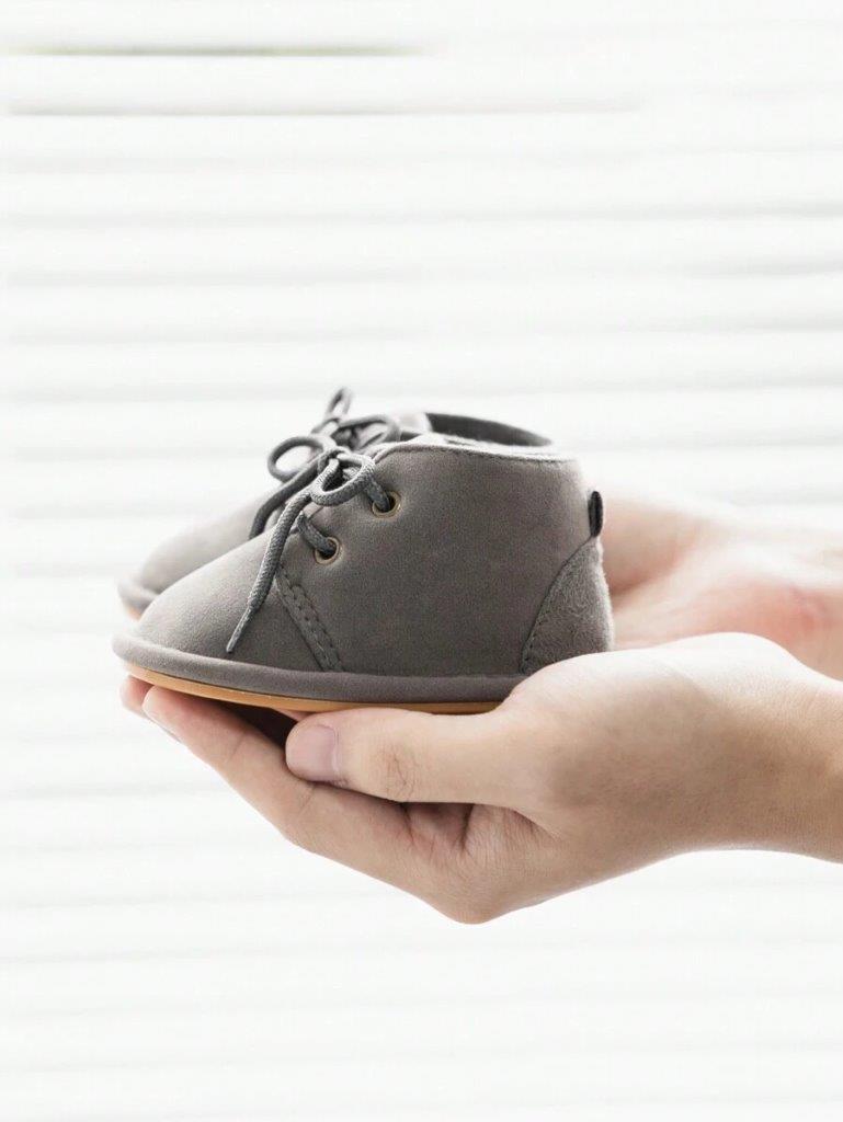 Baby Black Suede Lace Up Ankle Boot Grey