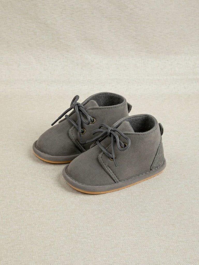 Baby Black Suede Lace Up Ankle Boot Grey