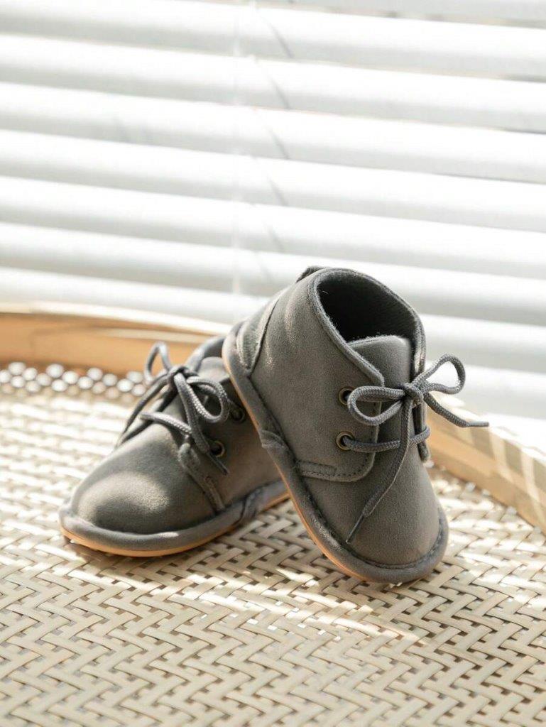 Baby Black Suede Lace Up Ankle Boot Grey