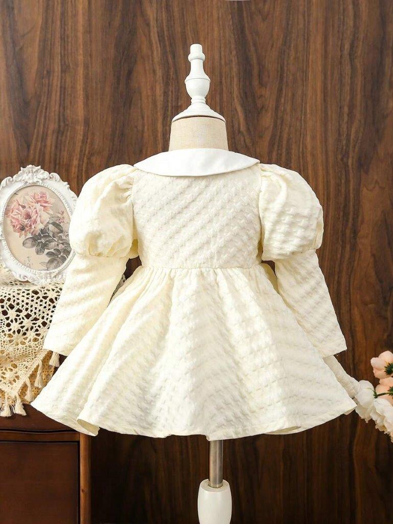 Baby Elegant Pattern Puff Sleeve Dress