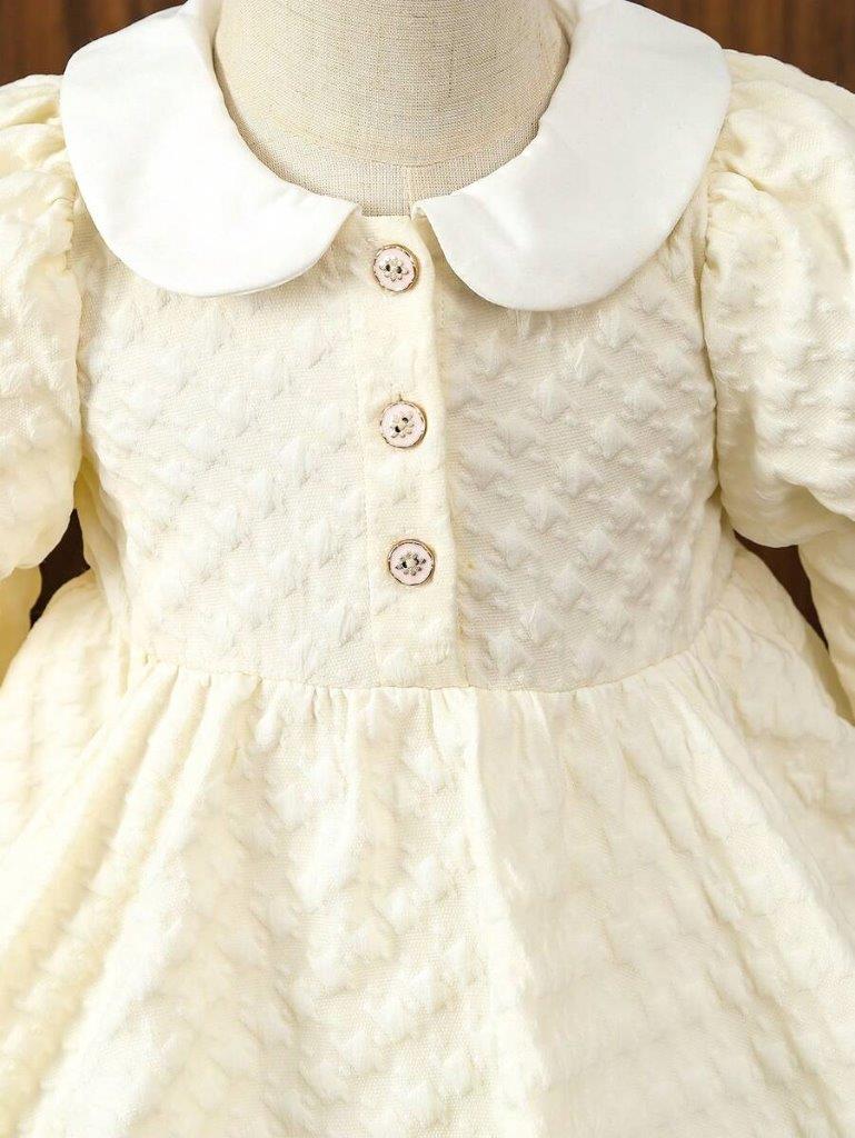 Baby Elegant Pattern Puff Sleeve Dress