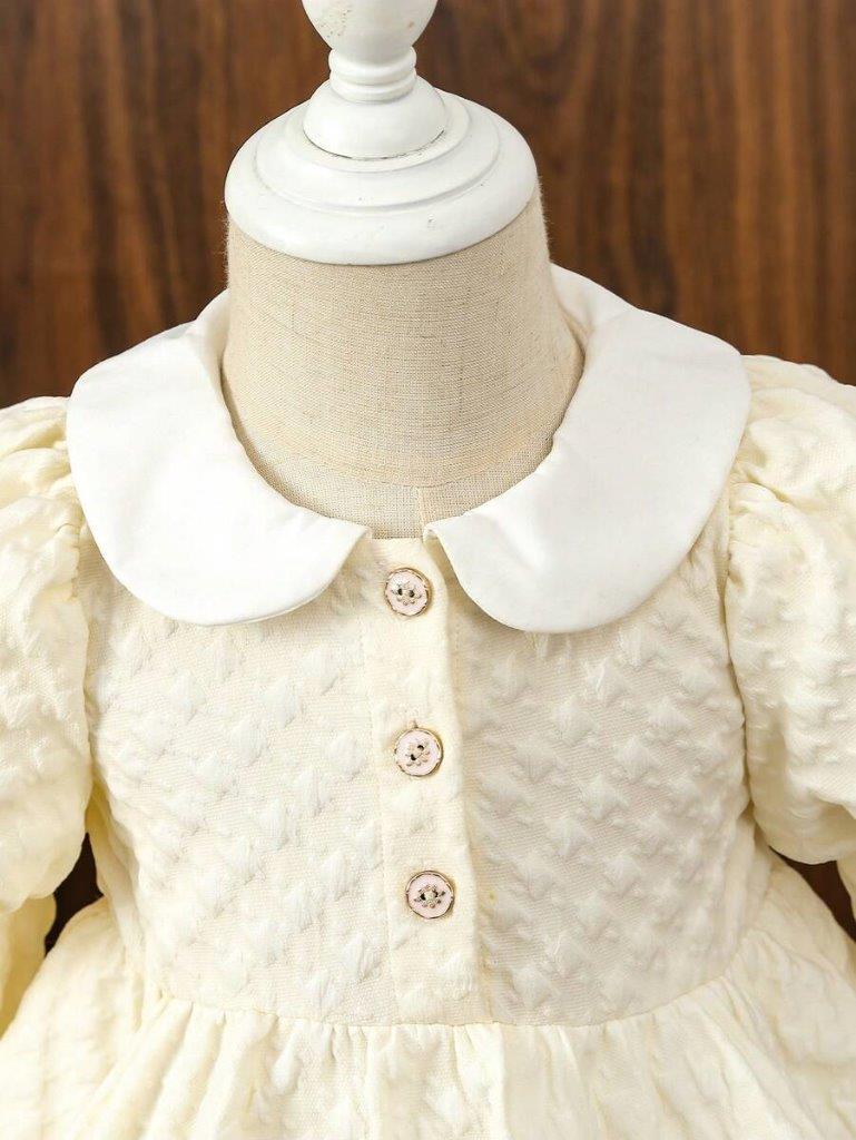 Baby Elegant Pattern Puff Sleeve Dress