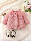 Baby Pink Bow Teddy Coat