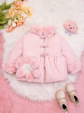 Baby Pink 3 Button Fluffy Coat