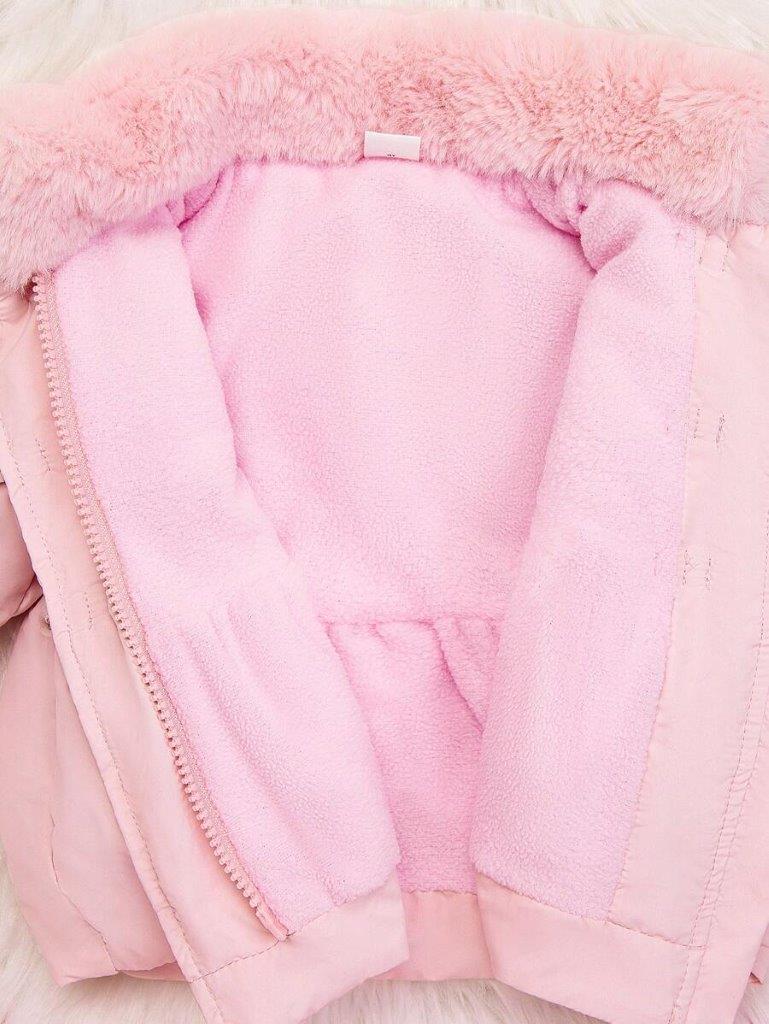 Baby Pink 3 Button Fluffy Coat