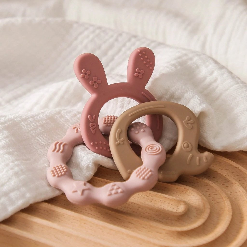 Baby Elephant Silicone Teether Pink
