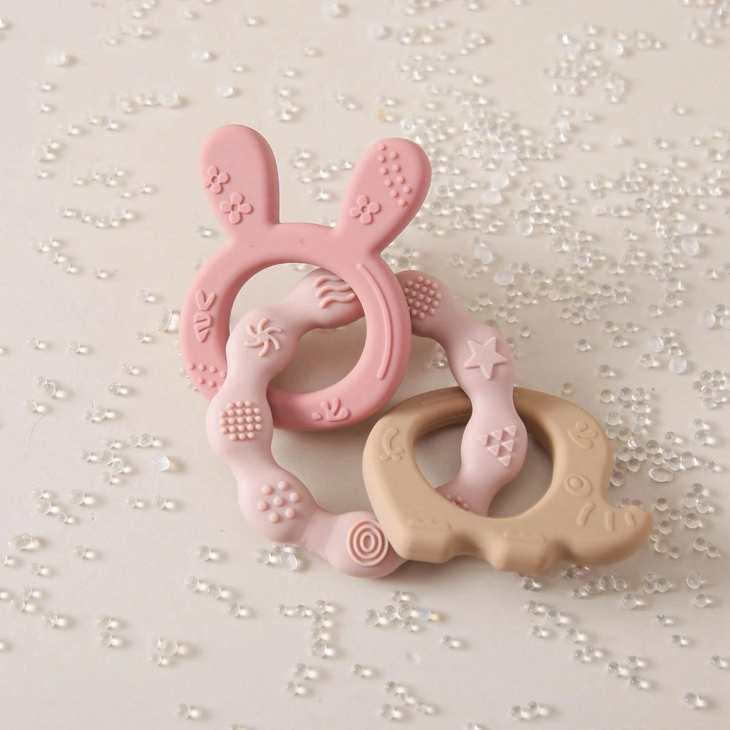Baby Elephant Silicone Teether Pink