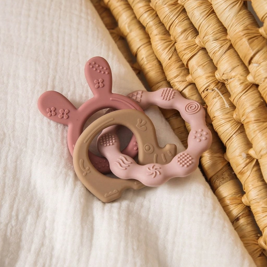 Baby Elephant Silicone Teether Pink