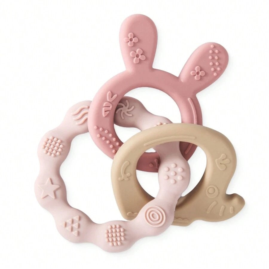 Baby Elephant Silicone Teether Pink