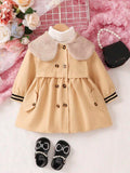 Baby Double Breasted Fur Collar Coat
