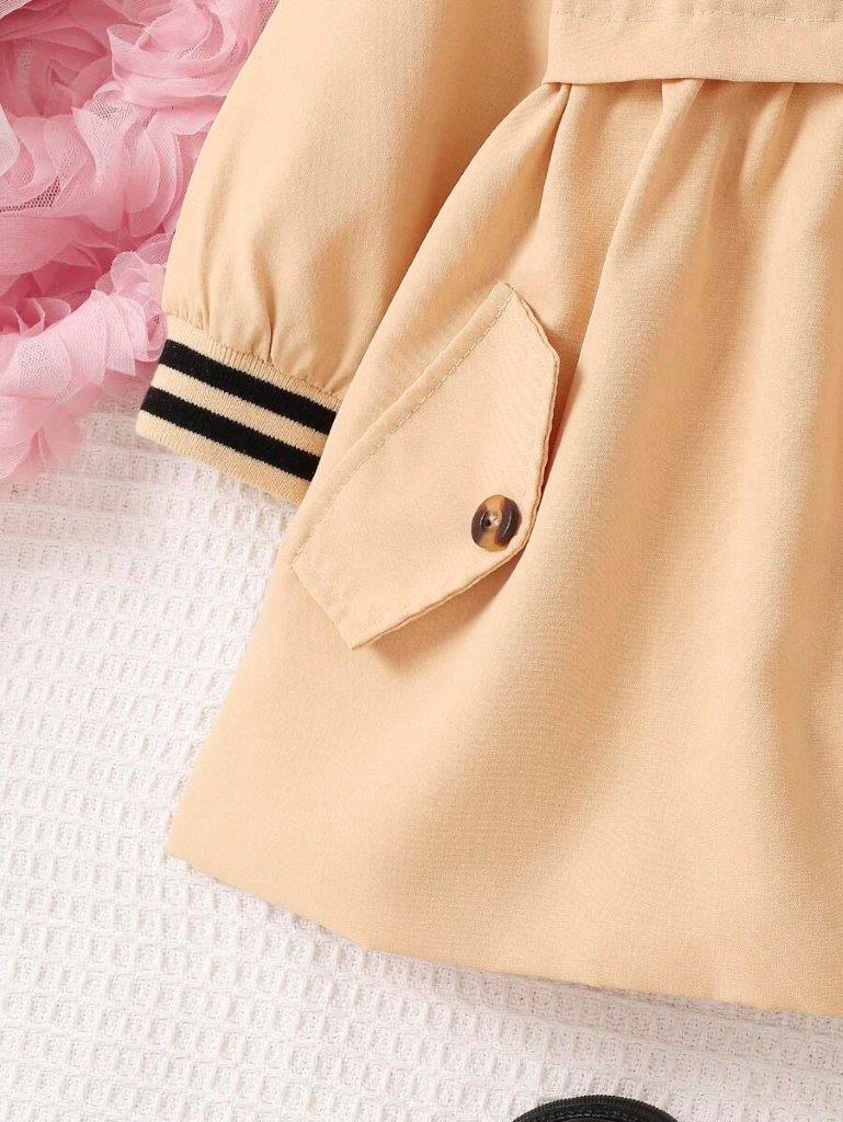 Baby Double Breasted Fur Collar Coat