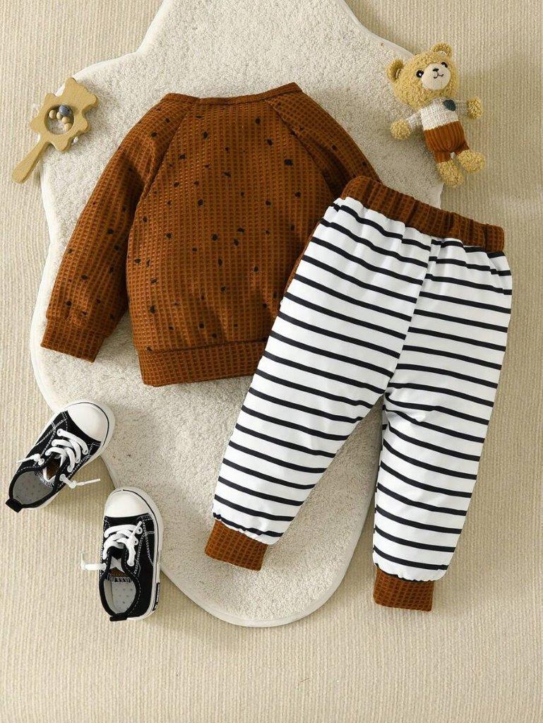 Baby Cartoon Graphic Pullover And Pants Set