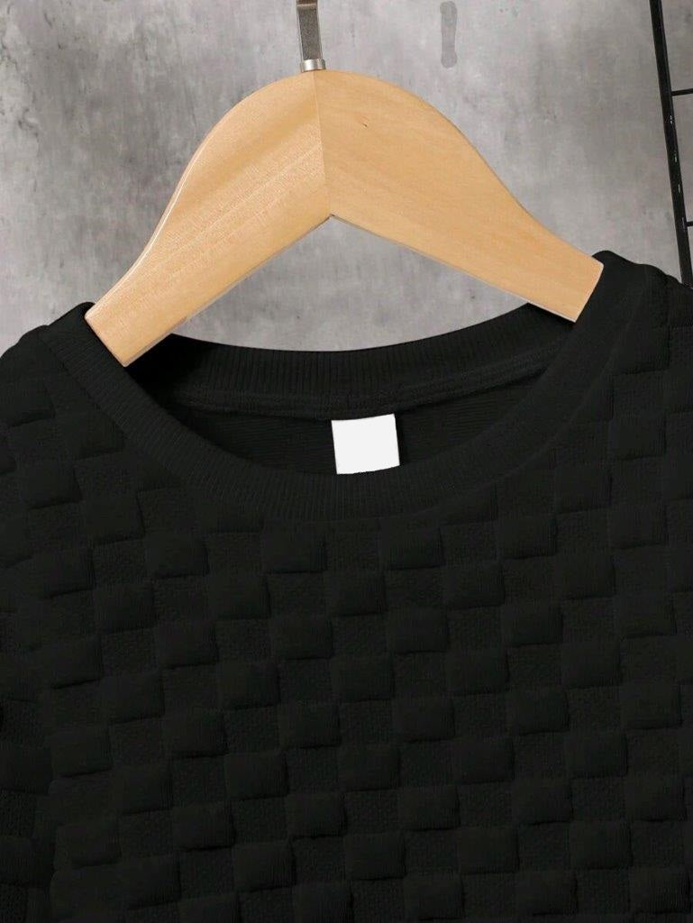 Baby Black Textured Sweatshirt And Pants Set