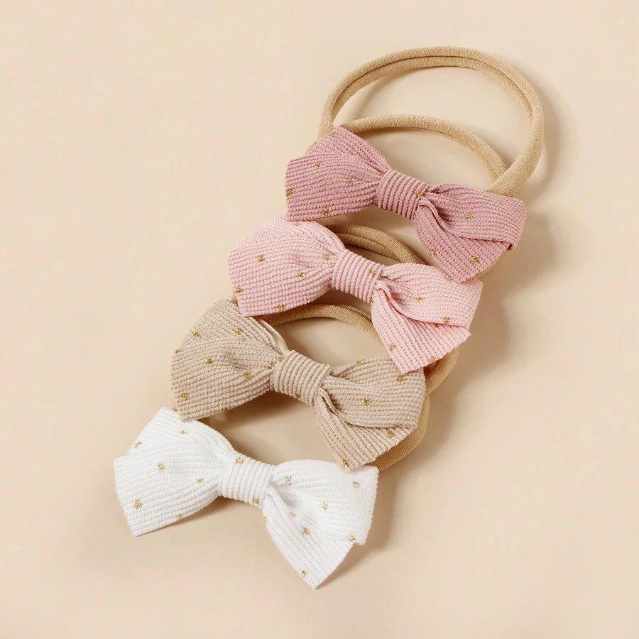 Baby 4 Piece Bow Headband Set